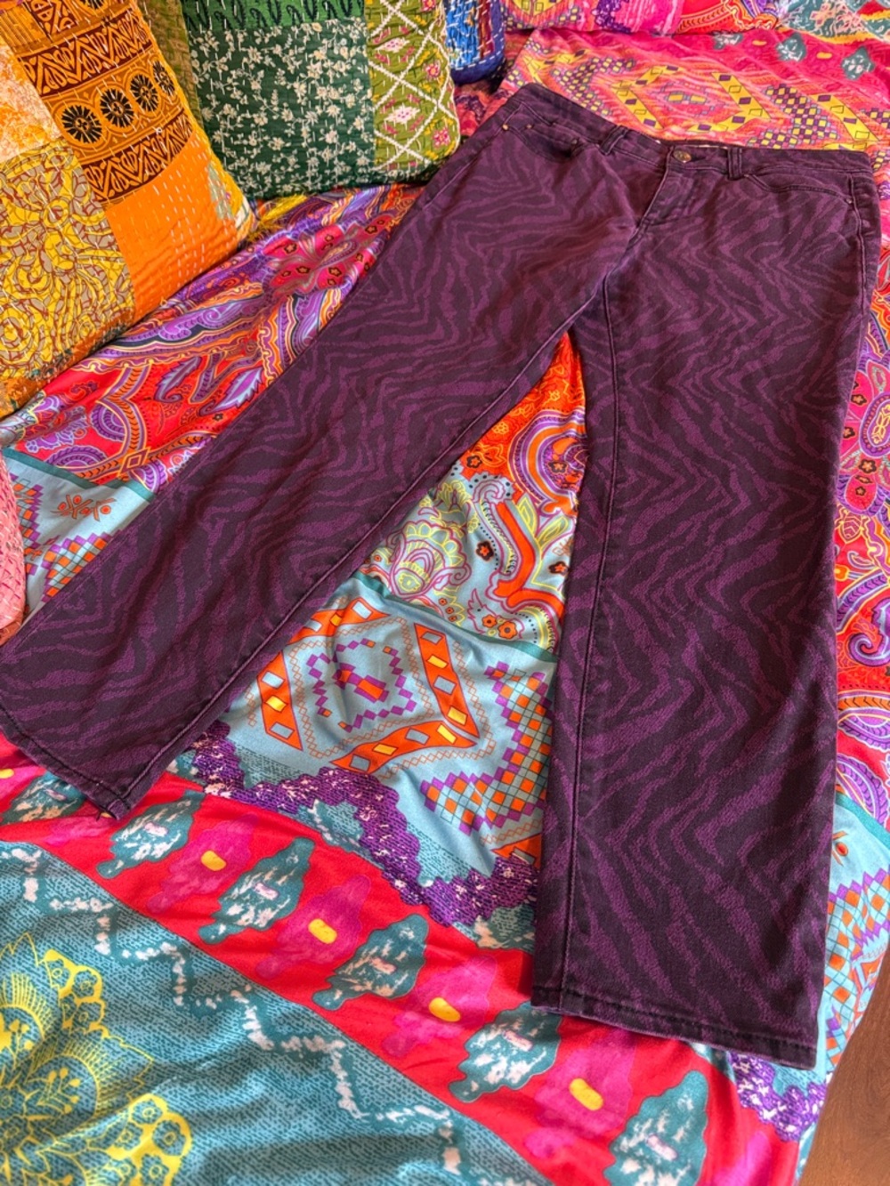 DKNY Jeans Purple Animal Print Jeggings 12W